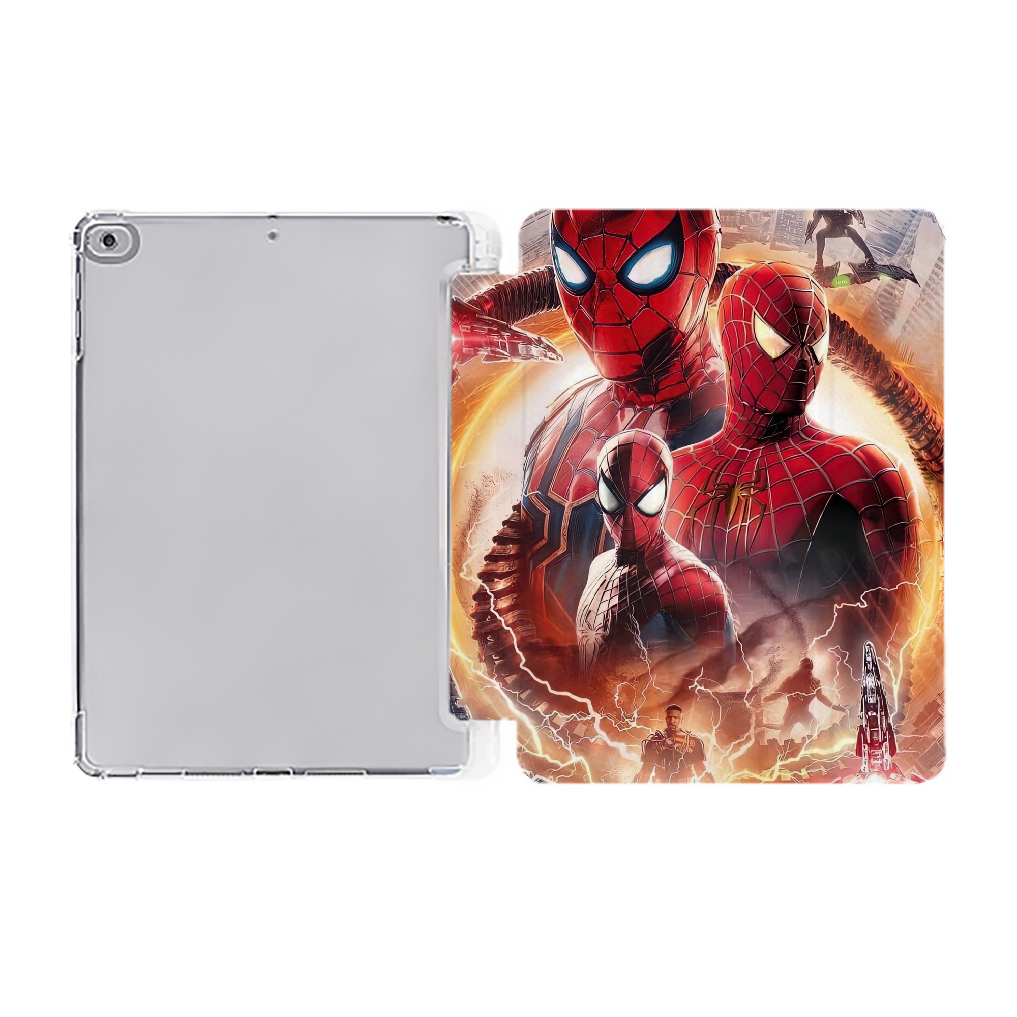 （画像用） Spider Man スパイダーマン IPad ケース ペン収納付き 三つ折りスタンド PUレザー×シリコン 対応機種9.5/10.5/10.9インチ
